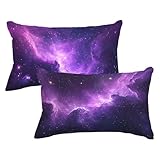Kopfkissenbezug 70x90 2er Set Kissenbezug Lila Leinen Zierkissen Abstrakt Kissenbezüge Doppelseitig Drucken Sofakissen Pillow Case, Modern Deko Kissen für Deko Schlafzimmer Balkon Terrassen p0q-444