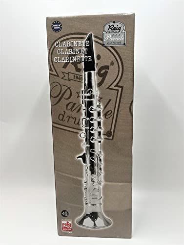 My First Toy Clarinet for Kids in Silver Finish with Standard Keys is a Great Learning Kid Toy Instrument and Teaching Tool for Children Ages 3+ BPA Free.
