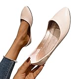 Obermaterial: PU-Leder Minetom Damen Pumps Pointed Toe Kunstleder rutschfest Business Büro Flache Schuhe Ballerinas Elegant Bequem Hochzeit Abend Party Braut Schuhe A1 Rosa 38 EU