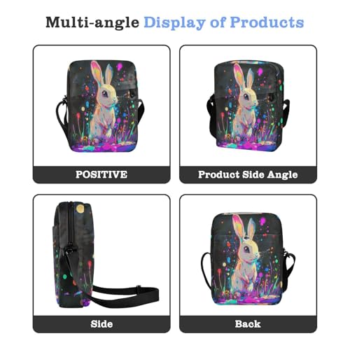 crossbody messenger bag Crossbody Small Bags For Women small crossbody purse Adjustable Strap for work work - Dwarf Rabbit Dripping Paint4