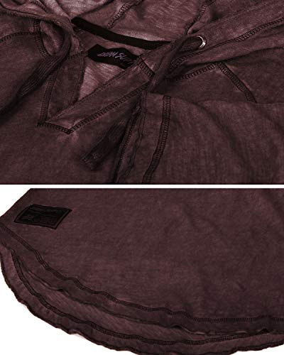 ZIMEGO Summer Hoodies for Men - Lightweight Short Sleeve Color Dyed Hood Shirts4