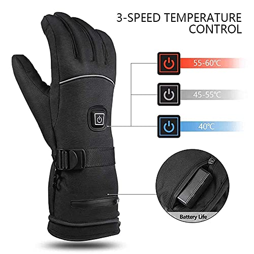 Gants chauffants électriques hiver imperméables écran tactile réglables - 5