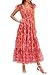 PRETTYGARDEN Women's Summer Tulle Midi Dress Sleeveless Smocked Ruffle Flowy Mesh Dresses Party Wedding Guest Sundress (Floral Orange Pink Red,Large)