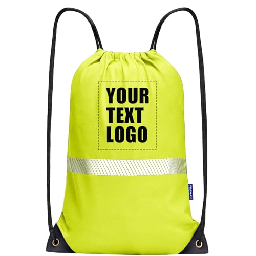 Image of AYKRM Custom Yellow Drawstring Backpack Bag work Sackpack logo