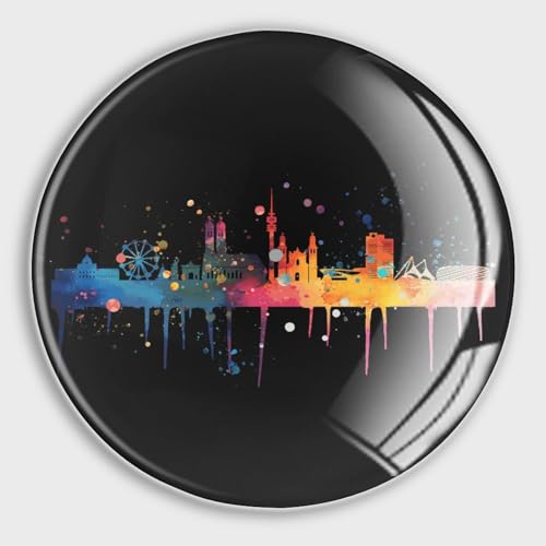 Freecustom Skyline - Imanes magnéticos para nevera, regalo de viaje, imanes pequeños de vidrio, paisaje de ciudad, imanes de nevera para escuela, hogar, cocina, oficina, aula, 2 piezas