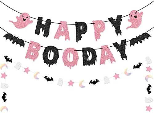 Halloween Happy Birthday Felt Banner - Spooky Party Garland Decorations - View #9