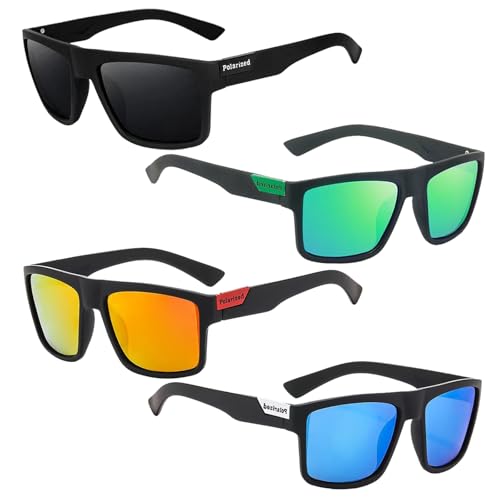 HTTDSLF 4 Pares Gafas de Sol Polarizadas Hombre Mujer, Gafas Deportivas, Lentes de Sol para Golf Ciclismo Pesca Running Deporte, Protección UV 400