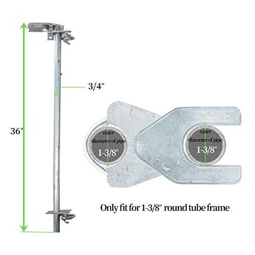 Hittite 36" Chain Link Drop Rod For Double Gate, Pull Style Chain Link Fence Gate Latch For 1-3/8" Frame, Heavy Duty Drop Bolt Ground Latch For Metal Gates #TOP2
