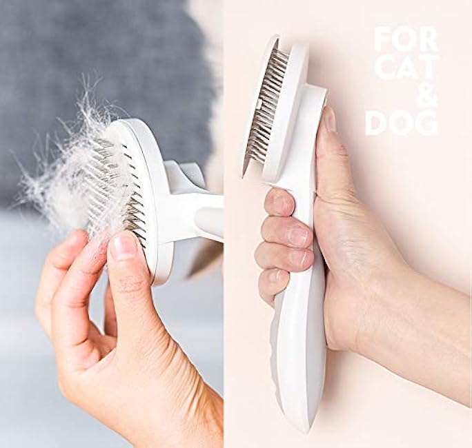 HONEY CARE Magic Pet Brush, Soft Teeth, for Both Dog and Cat, Greyish White, A51-FxdDO3QO