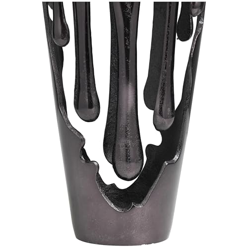 Image of Deco 79 Aluminum Metal Abstract Vase, Vase 7 inch x 7 inch x 15 inch, Black