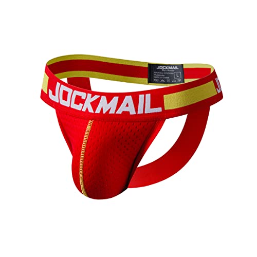 JOCKMAIL 3PCS/PACK Mens Underwear Jockstrap Mesh Breathable Jockstrap Athletic Supporters Mens Jock Strap2