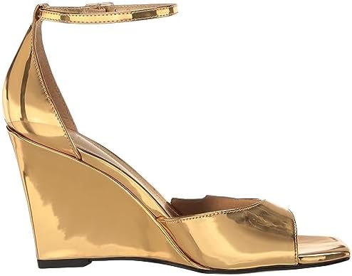 Marc Fisher LTD Women's Camira Wedge Sandal, Gold Mirror Metallic, 6.5 | Image 5