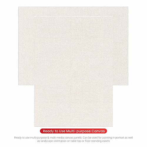 Image of Scholar Art Hobby Series 04 Oz (230 GSM) 100% Cotton Canvas Panel Board for Painting (White Blank Canvas Boards for Acrylic Paint, Oil Paint, Wet & Dry Media) | 05 inchx07 inch (12.5x17.5 cm), Pack of 4
