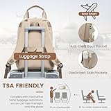 LOVEVOOK Backpack Womens, 15.6 Inch Fashion Laptop Rucksack Bag for Ladies, Lightweight Computer Backpack Work Bag with USB Port, Casual Daypacks Back Pack for School Uni Travel, Beige Khaki - Image 7