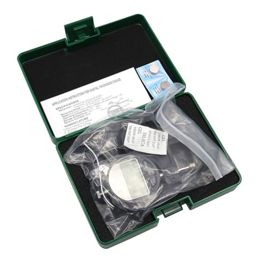 Calibrador de espesores digital, precisión de 0,001 mm, rango de medición de 0-12,7 mm, superficie de medición de aleación de aluminio de φ10 mm, adecuado para materiales planos y tubulares miniatura 7