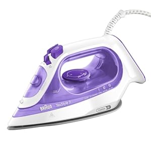 Braun Dampfbügeleisen TexStyle 3 SI3042VI, FreeGlide 3D SuperCeramic Sohle, Präzisionsspitze, ergonomischer Griff, Dampf von 160 g/min, 270ml Wassertank, 2350W, Violett