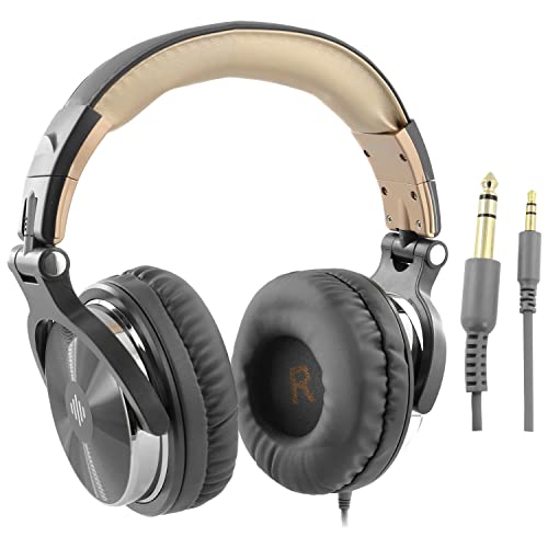 Casque Audio Filaire Divarte Headone 50-G Haut-Parleurs de 50 mm Casque Monitoring Casque Studio compatible Smartphone, PC, Tablette, Synthétiseur. Coloris Gris foncé. Livré avec étui de transport