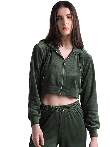 Image of ONLY Women's Polyester Blend Hooded Neck Sweatshirt