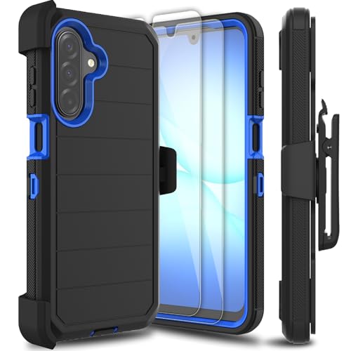 Leptech Samsung Galaxy A17 5G�p�P�[�X �����K���X�X�N���[���v���e�N�^�[2���p�b�N [�x���g�N���b�v�z���X�^�[�V���[�Y] �L�b�N�X�^���h ���ϋv �~���^���[�O���[�h �����ی� �ϏՌ��g�ѓd�b�J�o�[(�u���b�N/�u���[)