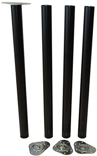 Eleganti. B.B. LINE Set 4 Gambe da tavolo in acciaio nere. Altezza cm 87