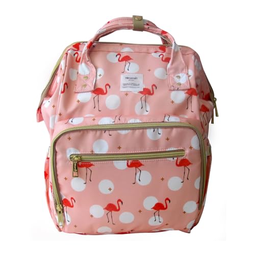 Mochila Bolsa Maternidade Flamingo Impermeável Himawari (Rosa)