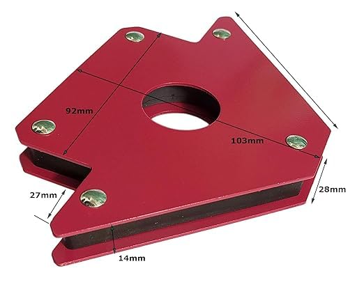 Hetkrishi Multiangle magnetic welding holder clamps arrow type square with 22kg strong magnet pull for accurate alignment in fabrication works (4 inch 2pc)
