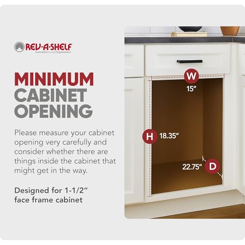 Image of Rev-A-Shelf Double Top-Mount Pullout Trash Can, Min Opening 15 inch W, 35 Qt