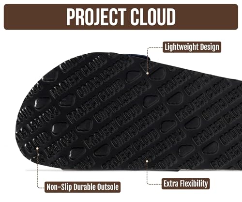 Image of Project Cloud 100% Genuine Leather Sandals Women Dressy Beach Essentials Slides for Women Footwear - Lightweight with Memory Foam Insole Sandals for Women 2026 - Womens Slides