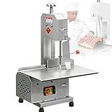 GJBMXSM Metzgereiausrüstung,750 W Elektrische Knochensäge Und Gefrierfleisch-Bandsäge,Edelstahl-Schneidgerät Mit Max Schnittbreite Von 13 cm,6 Sägeblättern Für Schweinefleisch,Rindfleisch,Rippchen