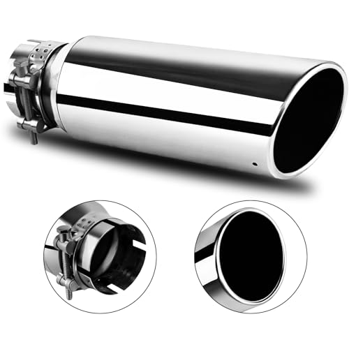 Image of MuHize 3 Inch Inlet Exhaust Tip, 4 inch Outlet 12 inch Overall Length Exhaust Pipe