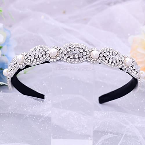 NXYJD Diadema con diamantes de imitación for boda, joyería for el cabello a la moda, diademas for boda (Color : Black) Cover