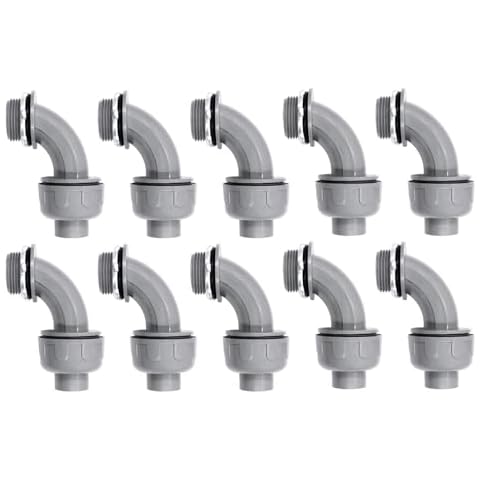 Wocloer 1-1/4 inch Liquid Tight Connector 90 Degree PVC Flexible Conduit Connector UL Listed Conduit Fittings（10 Pack） Cover
