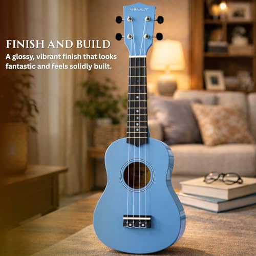 Image of Vault UK-003 Soprano Colourful Ukulele 21 inch With Gig-Bag - Blue