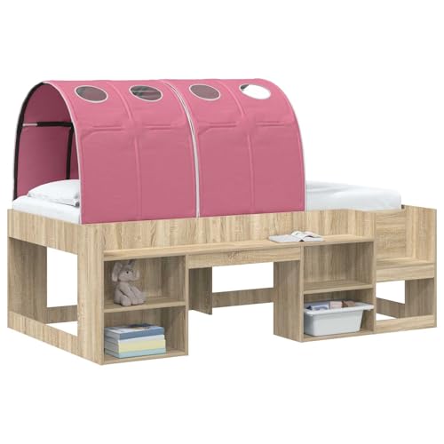 Túneles de cama rosa para renovar el dormitorio con soporte king size cómodo 3