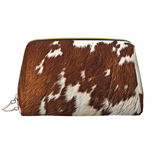 Trousse de maquillage de voyage rouge et blanc en cuir de vachette grand format pour fille