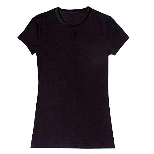 Blusa Baby Look Básica Part.B Gola Redonda (Preto, G)