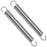 QWORK® 2 Stück 304 Edelstahl Spannfeder Zugfedern, 150 mm freie Länge, Kleine Doppelhaken Zugfeder, Drahtdurchmesser 2.5 mm, Außendurchmesser 18 mm