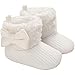 Lavender1 Baby Stiefel Baby-Baumwollschuhe Winter-Baby-Walking-Schuhe Baby Mädchen Jungen Schneeschuhe Neugeborene Gefüttert Warme Knöchel Säuglingsstiefel Bequem (Weiß,0-6 Monate)