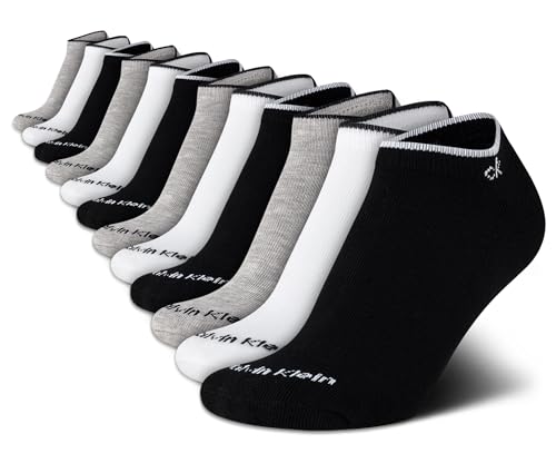 Image of Calvin Klein Womens No Show Socks - 12 Pack Breathable Lightweight Athletic Low Cut Running Socks for Women