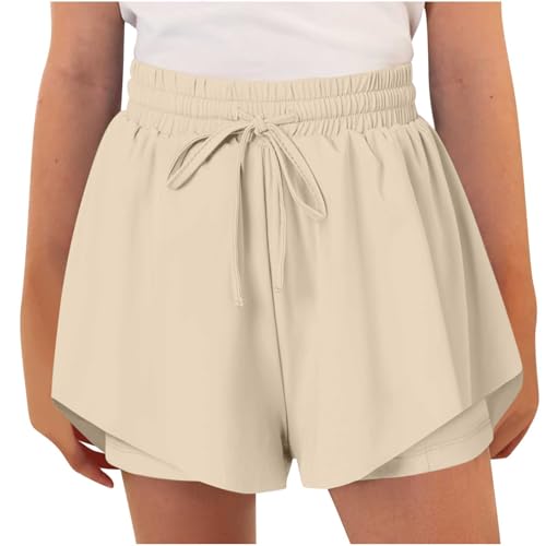 Girls Flowy Shorts 2025 Summer Elastic Waist Workout Running Butterfly Shorts Teens Casual Clothes Size 6-15 Years