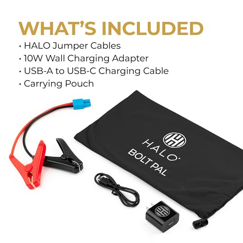 Halo Bolt PaL 1000 Portable Car Jump Starter | USB-A & USB-C Charger Ports, Digital Display, Powers Multiple Devices, Detachable Power Bank & Emergency Flashlight, Jumps Cars SUVs & Trucks — Purple - image 7
