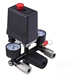 Youyijia Druckregler mit Druckschalter für Kompressor, 2 Anzeigen, Luftkompressor Steuerventil Ersatzteil