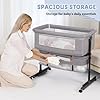Semphis Baby Bassinet, 3 in 1 Bassinets Bedside Sleeper, Adjustable Height Bedside Sleeper with Rocking Mode, Breathable Mesh, Storage Basket, Wheels, Easy Assemble & Folding (Gray) #4