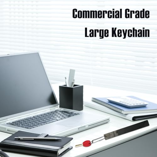 Image of 4 Pcs Commercial Grade Large Keychain Big Heavy Duty Bathroom Key Chain for Business Restroom to Not Lose Keys Giant Metal Long Keychain (4, Black)