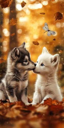 Peinture diamant animal et feuilles l-352 : kit complet strass premium en version full drill