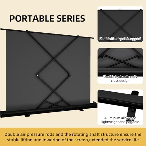 Pantalla manual portátil 80 pulgadas 16:9 para proyector miniatura 3
