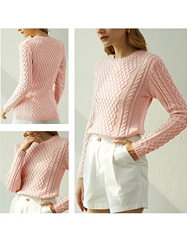 Image of v28 Women Crew Neck Knit Stretchable Elasticity Long Sleeve Sweater Jumper Pullover