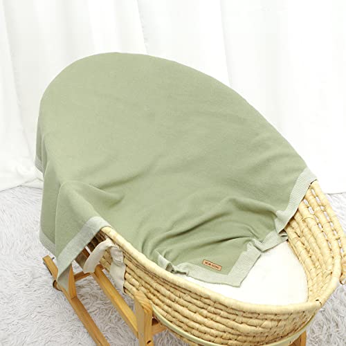 mimixiong Baby Blanket for Newborn 100% Cotton Soft Cozy Knit Baby Boys Girls Gifts Blanket - Beige, 100 x 80cm - Image 2
