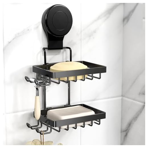 Soap Holder Suction Cup, Stainless Steel Bar Soap Dish for Shower Wall, Reusable Suction Cup Draining Soap Saver Tray Rustproof Sponge Holder for Tub, for Bathroom Kitchen