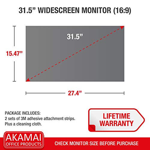 22\" Akamai Computer Privacy Screen (16:10) - Black Security Shield - Desktop Monitor Protector - UV & Blue Light Filter (22.0 inch Diagonally Measured, Black) - Thumbnail 3